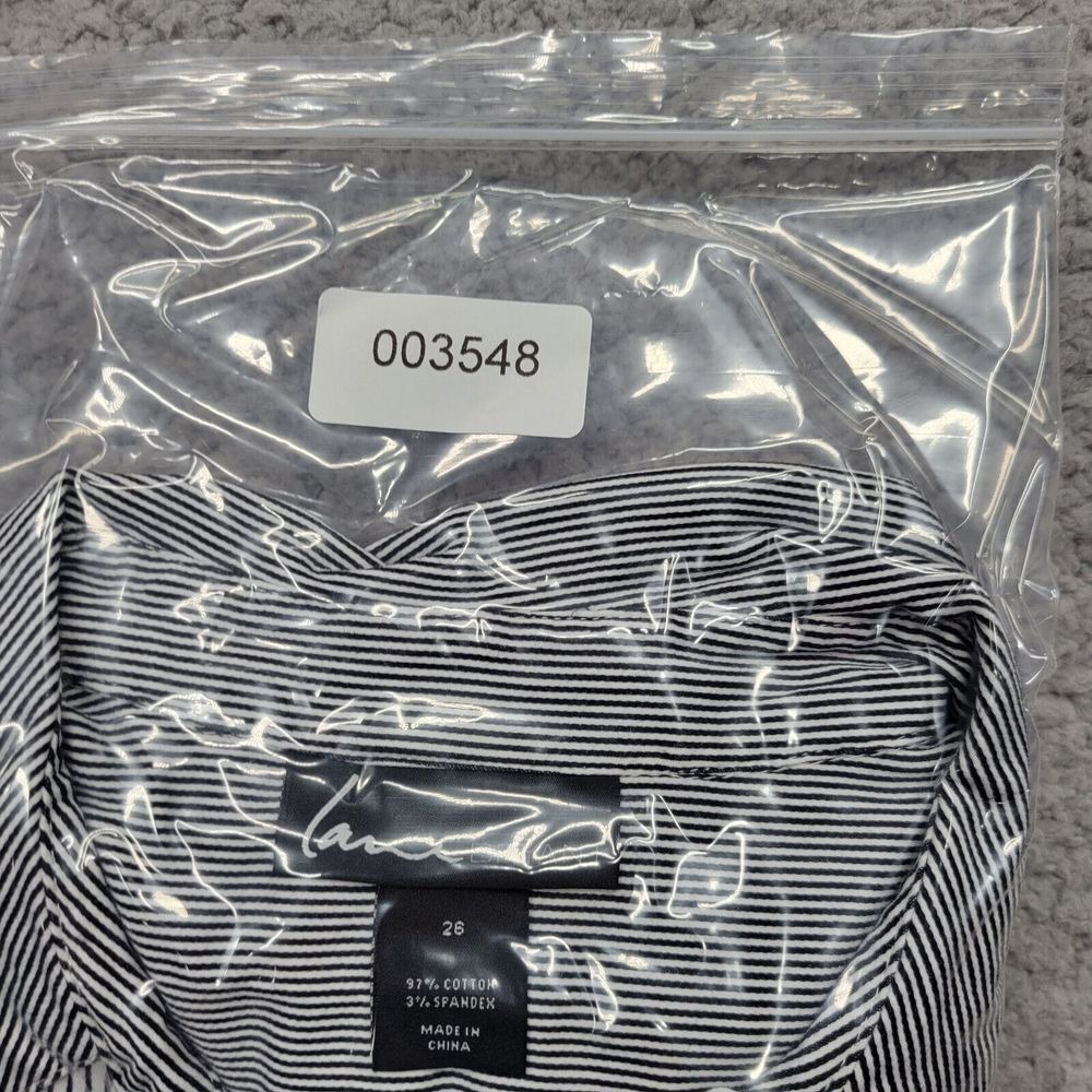Lane Bryant Shirt Womens ' 26 White Black Striped Long Sleeve Button Up - Picture 15 of 15